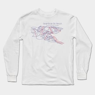 Steamboat Trail Map Blue Long Sleeve T-Shirt